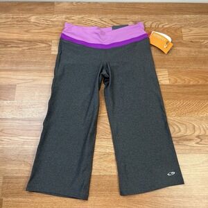 Champion Fitted Capri Leggings Women's Size XS Grey Purple NEW